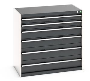 cubio drawer cabinet with 6 drawers. WxDxH: 1050x650x1000mm. RAL 7035/5010 or selected Bott Drawer Cabinets 1050 x 650 installed in your Engineering Department